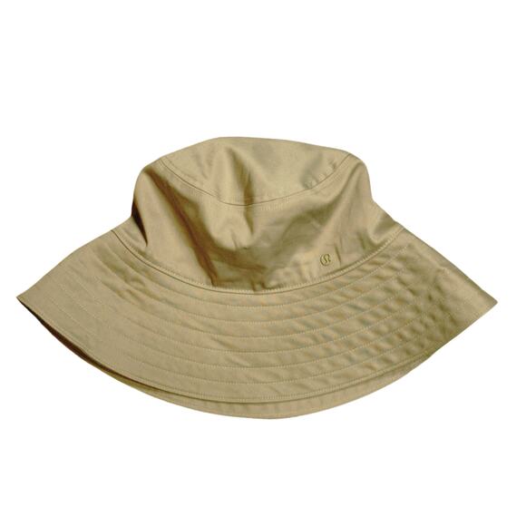 Lululemon Cotton Twill Wide-Brim Hat M/L Sheer Oak Beige Neutral Sun Hat NWT - Picture 6 of 6